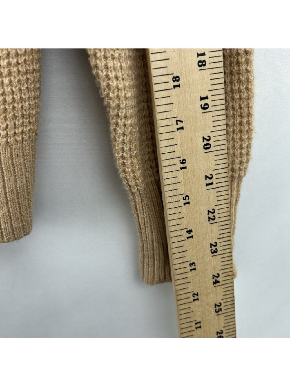 Aerie Oversized Cozy Up Waffle Button Sweater Women’s Size XS Color Tan Beige - Picture 7 of 16